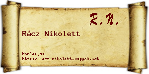 Rácz Nikolett névjegykártya